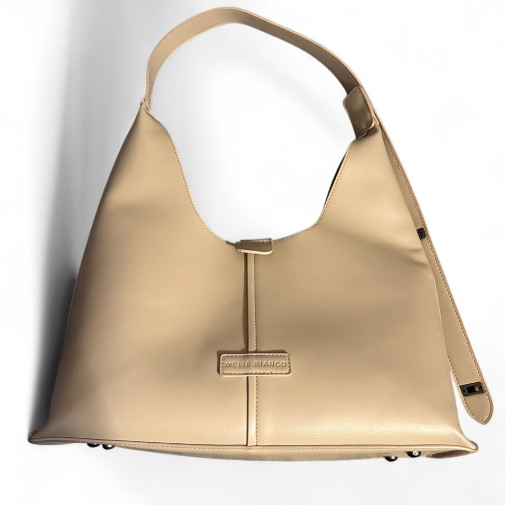 Melie Bianco cream vegan leather hobo shoulder bag